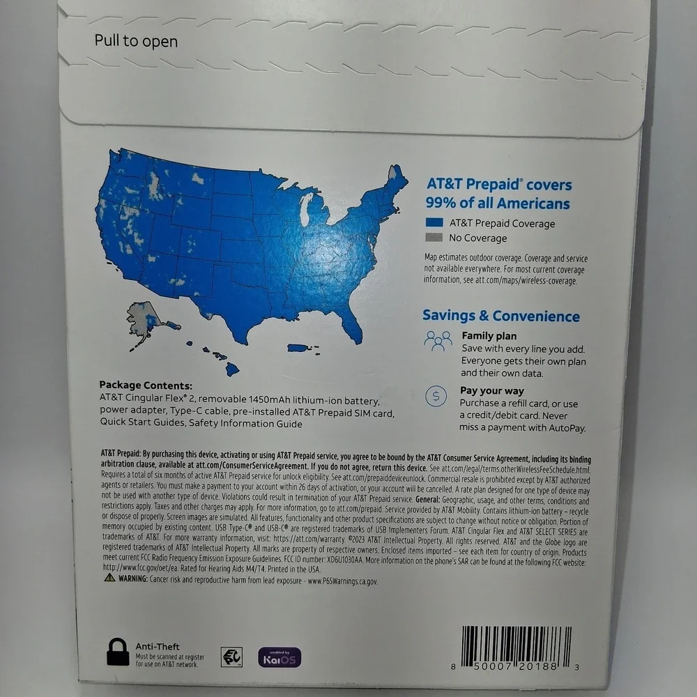 AT&T Cingular Flex 2, 4GB, Classic Navy - AT&T Prepaid Phone - Brand New